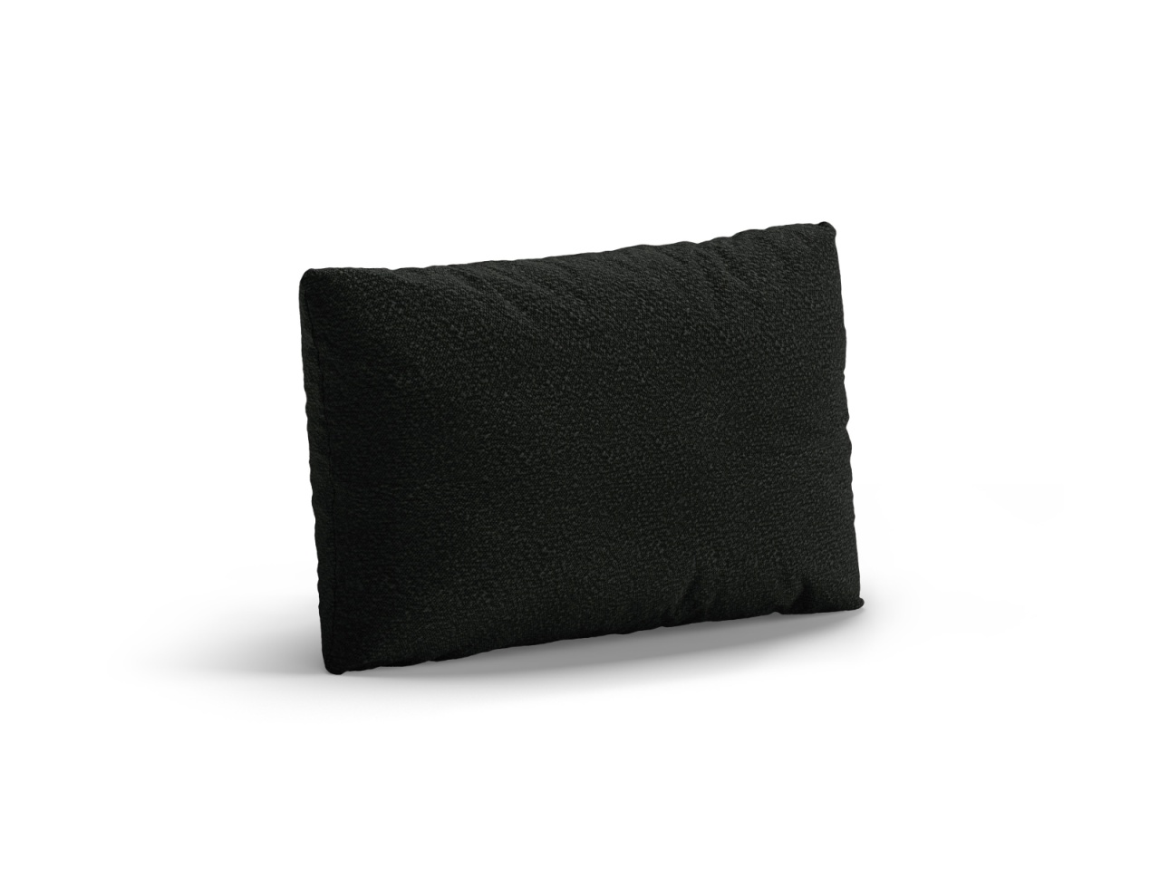 fibre Perna dreptunghiulara neagra din fibre sintetice 30x50 cm Poppy Boucle Micadoni