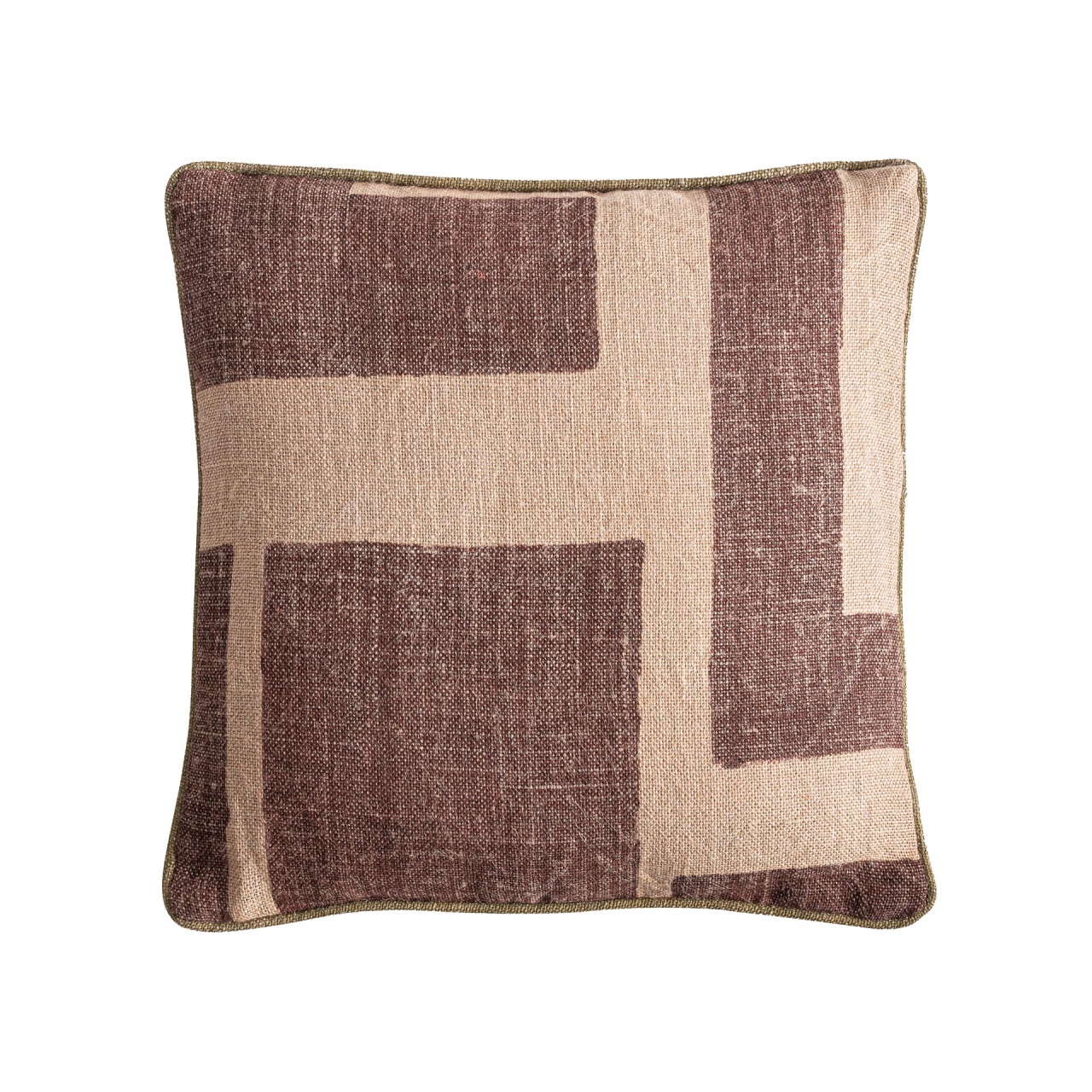 fotoliu Perna patrata bej/maro din fibre naturale 45x45 cm Amun Vical Home