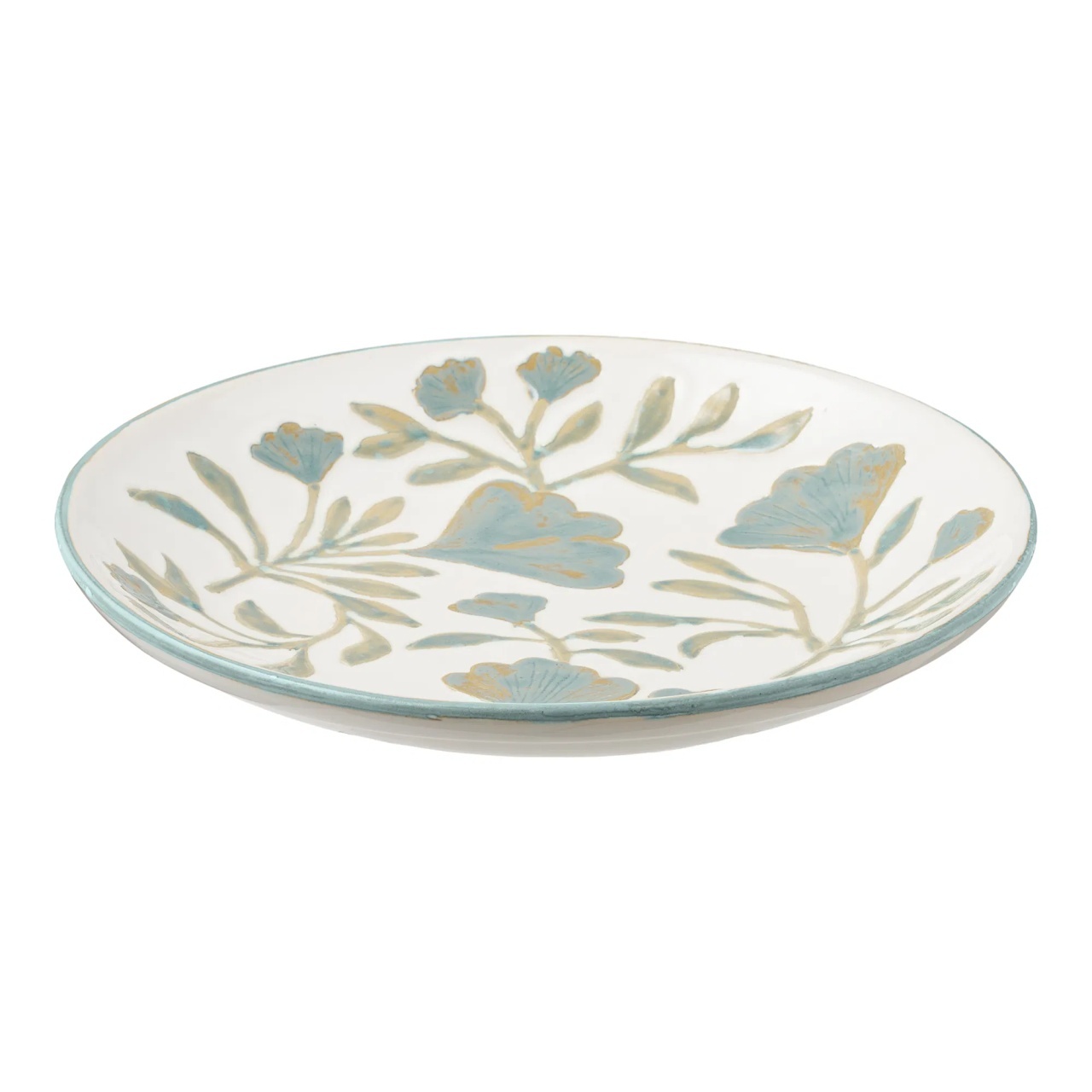 Decorative Trays Platou alb/albastru din ceramica 36 cm Fad House Nordic