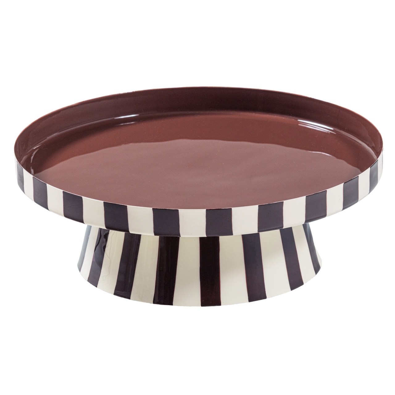 Serving Trays Platou decorativ maro/galben din metal 36 cm Elda Woood