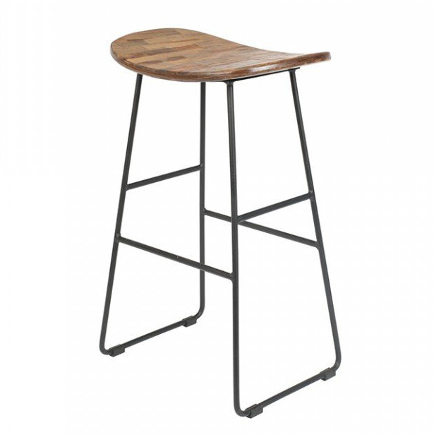 Quiet Object Scaun bar negru/maro din metal Counter Tangle Natural Quiet Object