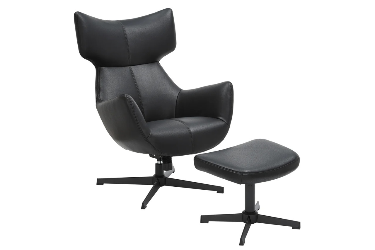 piston scaun birou Scaun birou rotativ negru din piele ecologica Vogue The Home Collection