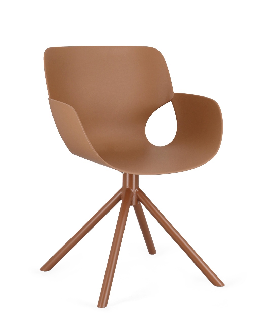 Outdoor Furniture Scaun dining exterior maro caramel din plastic Lennon Bizzotto