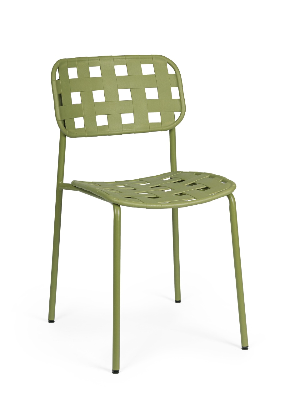 Outdoor Furniture Scaun dining exterior verde din metal Clover Bizzotto