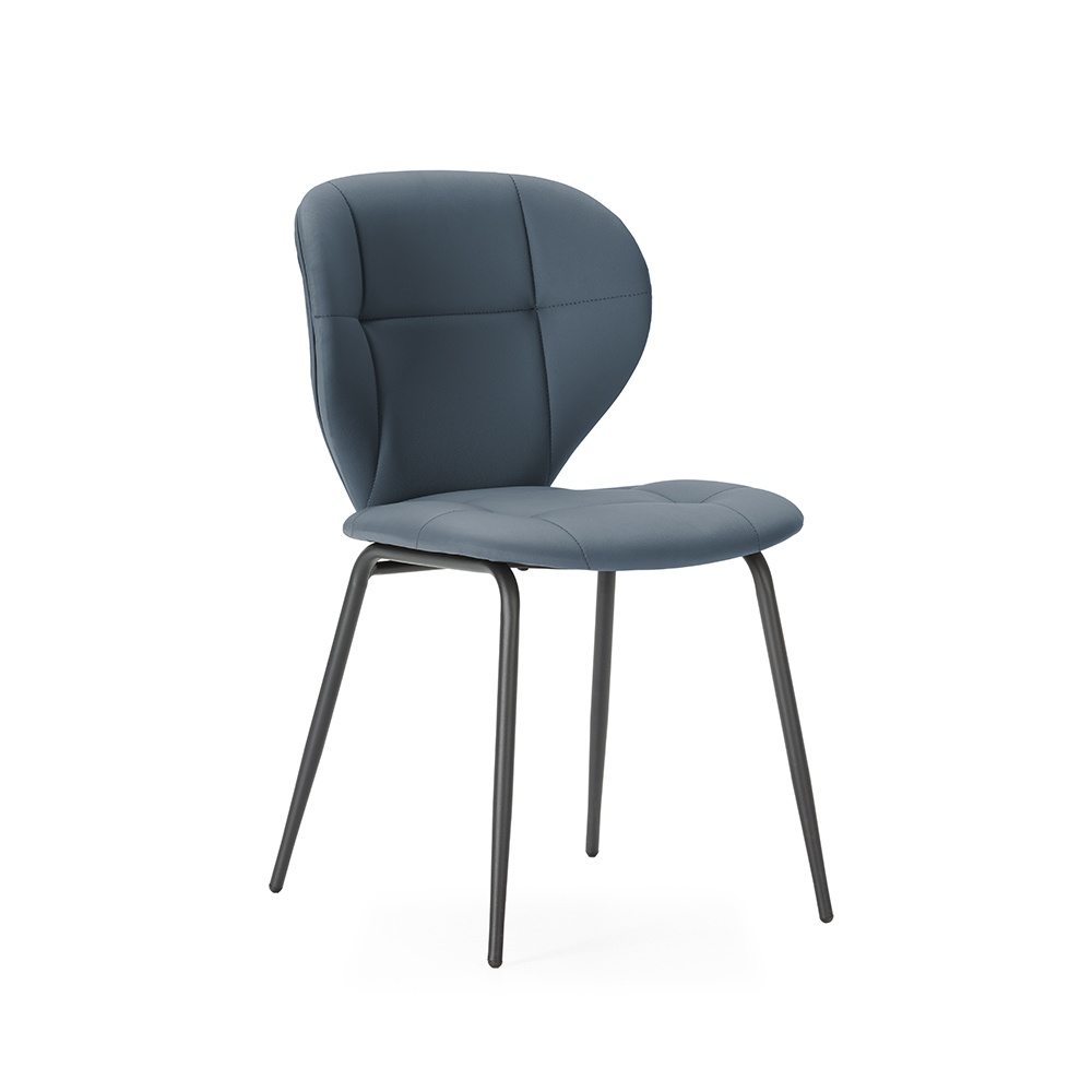 Quiet Object Scaun dining gri inchis din piele ecologica Maura Quiet Object