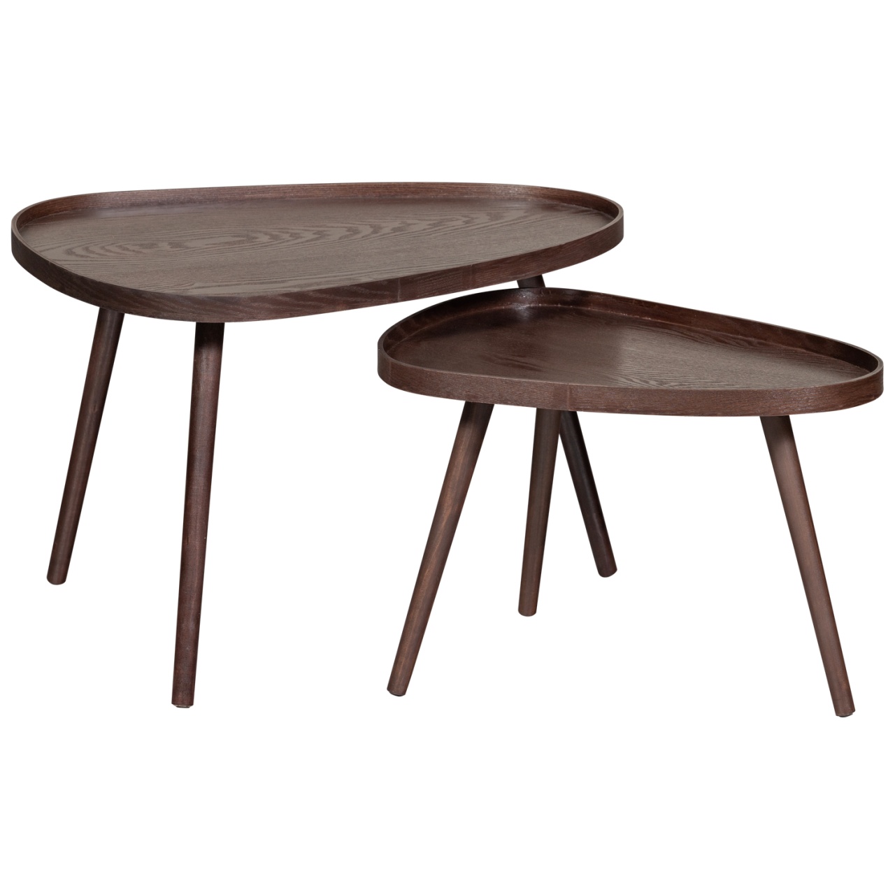 Coffee Tables Set 2 mese laterale maro din lemn Nissa Woood