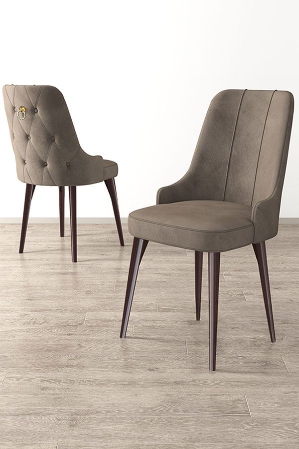Chairs Set 2 scaune dining maro din textil Newa The Home Collection
