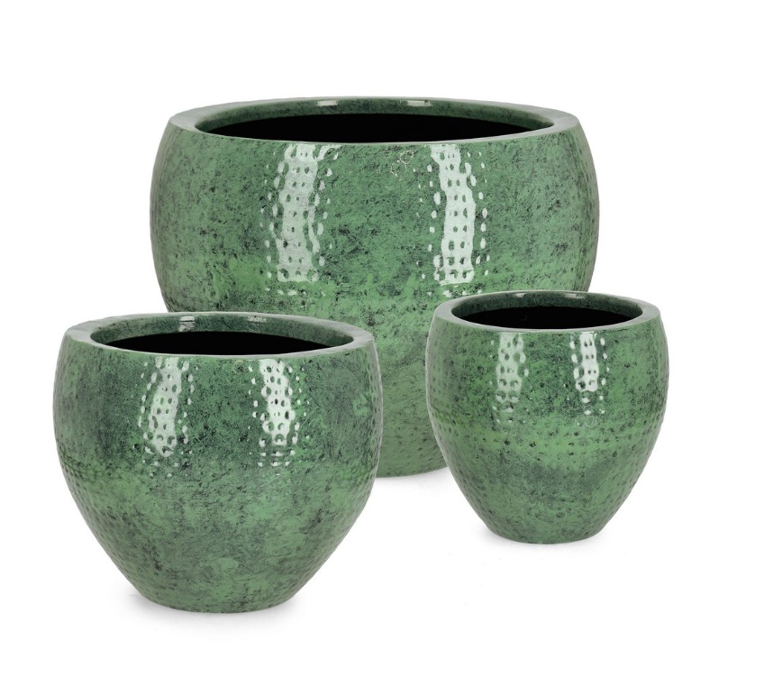 Pots & Planters Set 3 suporturi pentru ghivece verzi din metal Nirad Bizzotto