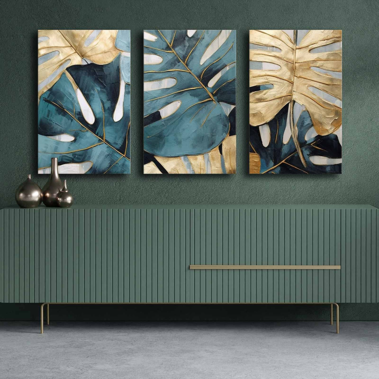 Posters, Prints, & Visual Artwork Set 3 tablouri multicolore din fibre naturale 45x70 cm Noarya The Home Collection