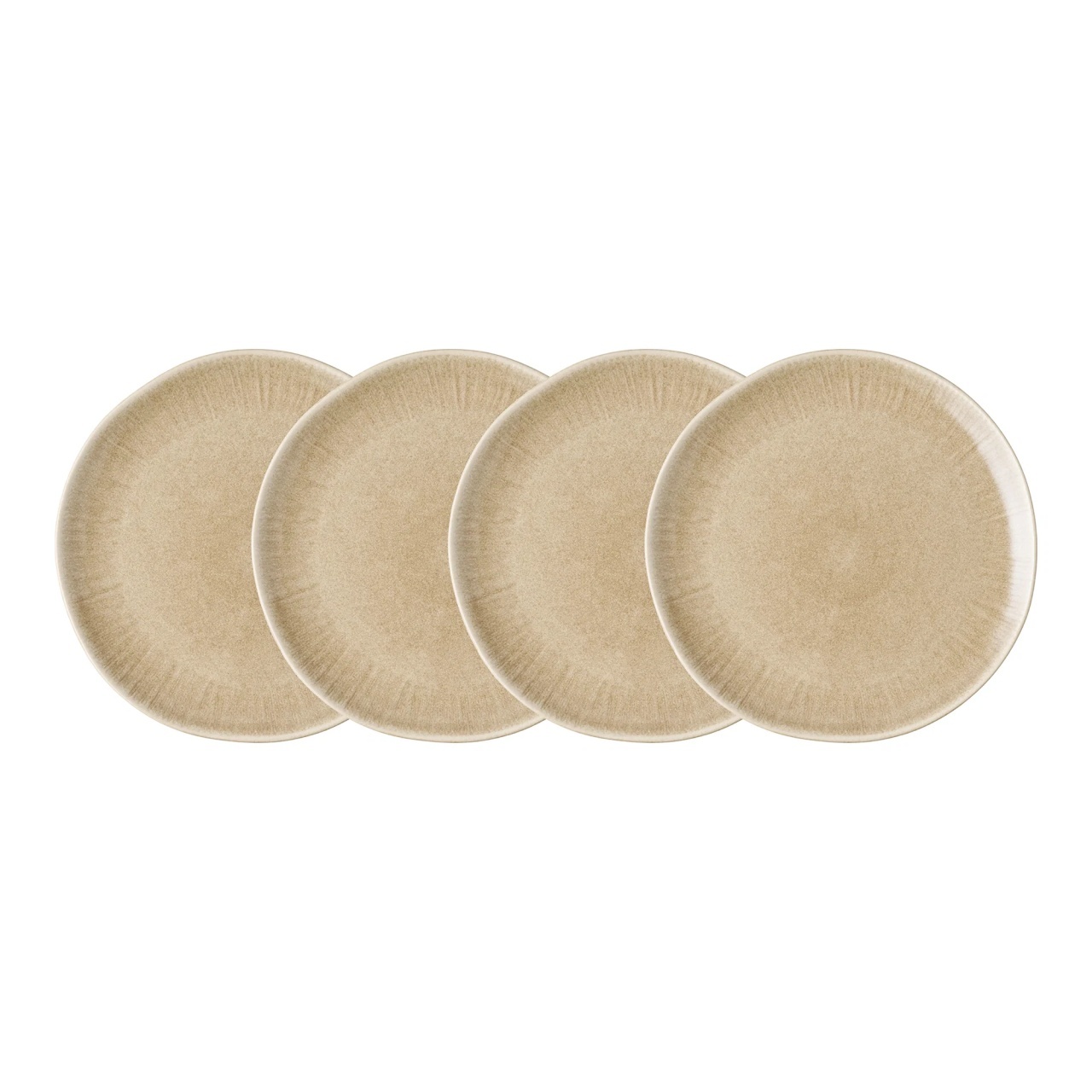 Plates Set 4 farfurii intinse bej din ceramica 27 cm Viola House Nordic