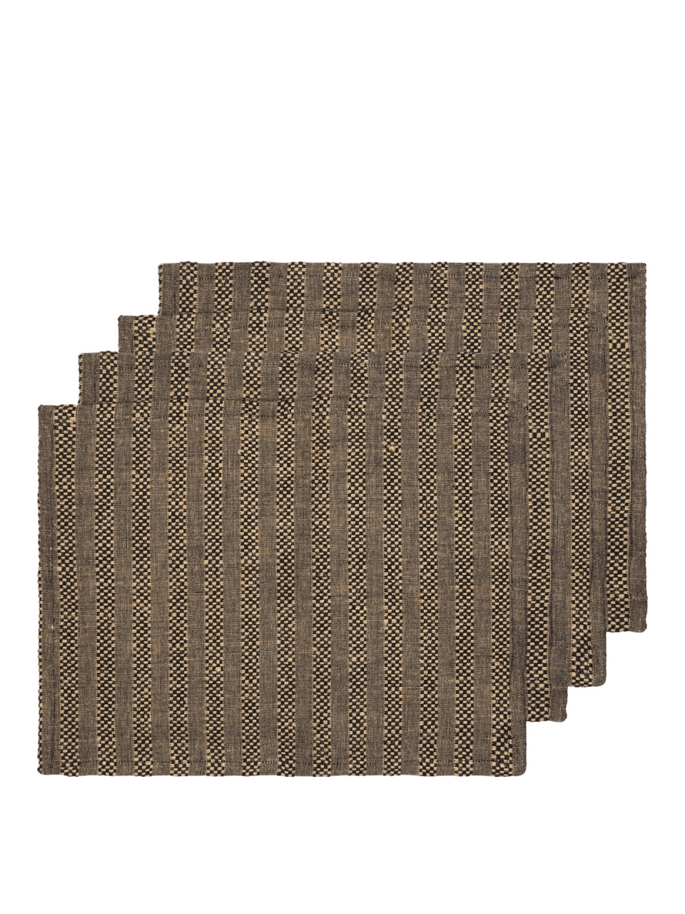 Placemats Set 4 servete negre/maro din fibre naturale 35x45 cm Gather Ferm Living