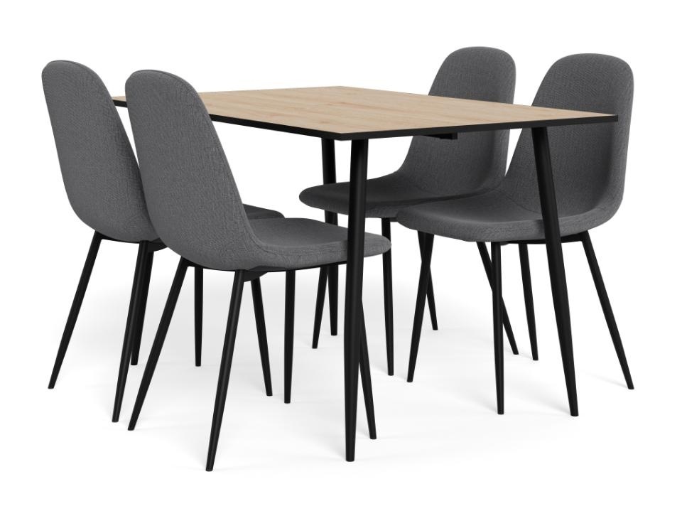 masa si scaune bucatarie Set masa dining si 4 scaune maro/gri din metal Wilma Celia Actona Company