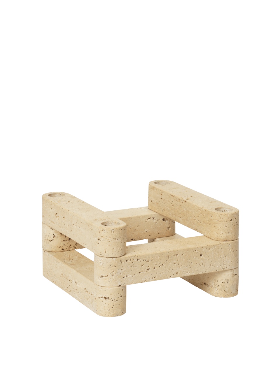 Candle Holders Suport lumanari bej din piatra 11 cm Newel Ferm Living