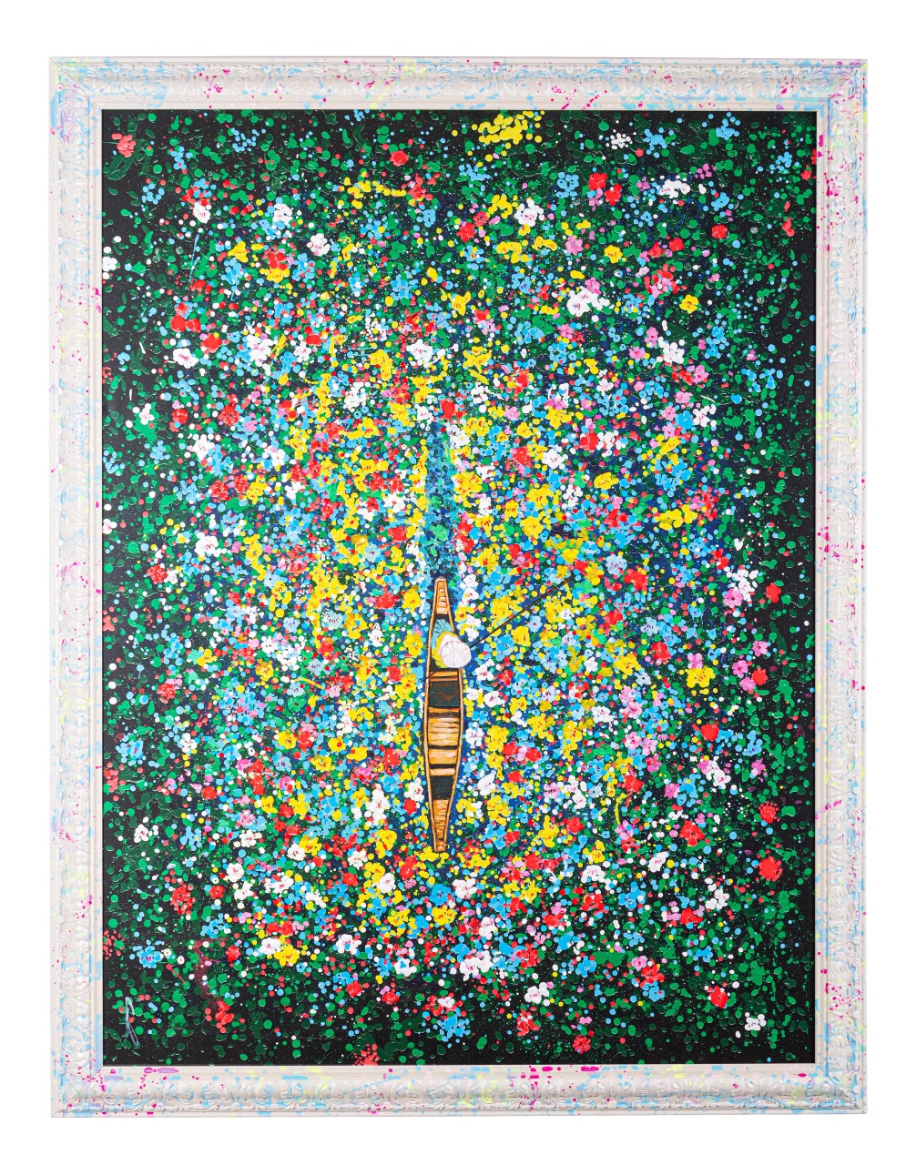 Posters, Prints, & Visual Artwork Tablou multicolor din fibre naturale 120x160 cm Spotty 031 Bizzotto