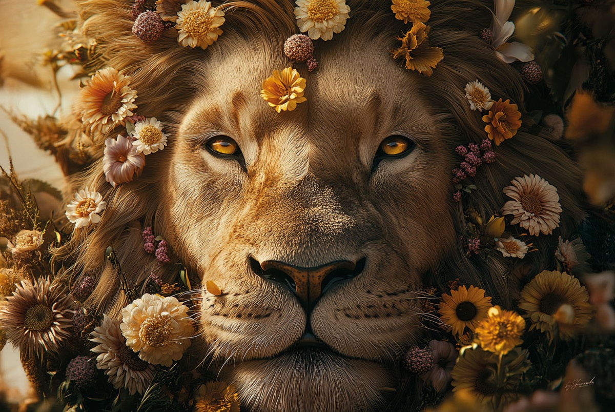 oferte dormitoare Tablou multicolor din sticla 80x120 cm Artistic male lion Ter Halle