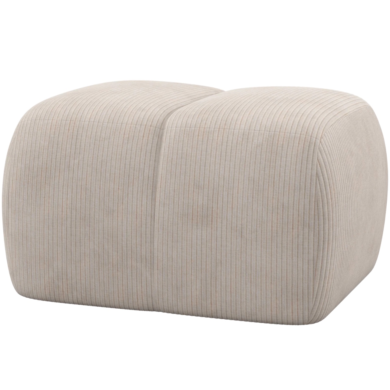 taburet pepco Taburet dreptunghiular ecru din textil 64x84 cm Mojo Rib Woood