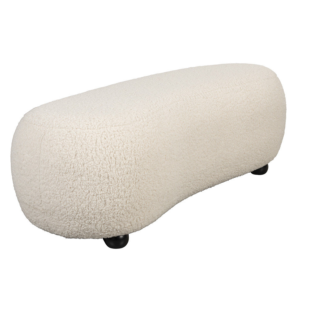 Quiet Object Taburet oval alb din textil 46x120 cm Noxx Quiet Object