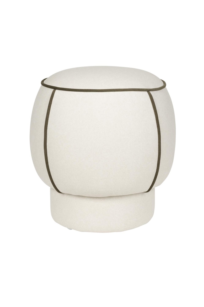 Ottomans Taburet rotund alb din textil 45 cm Marina The Home Collection