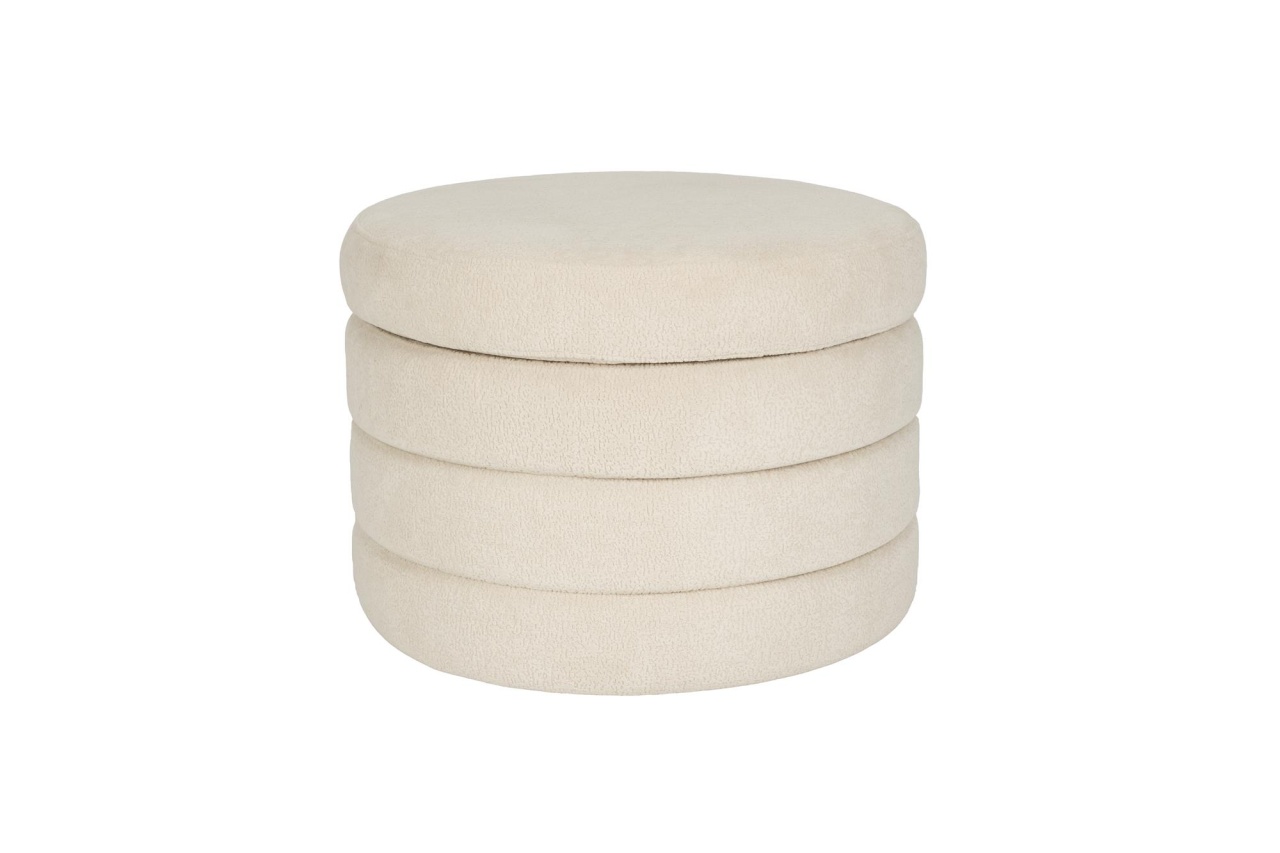 Quiet Object Taburet rotund bej din textil 60 cm Zuma Quiet Object