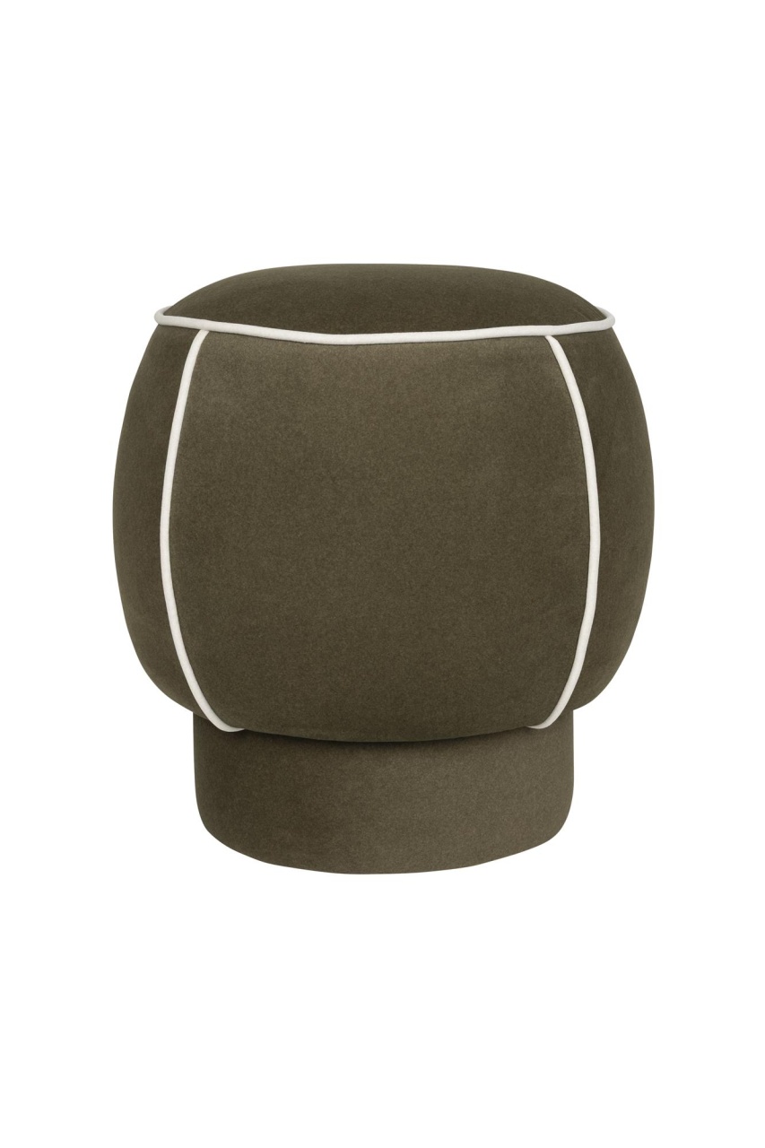 Ottomans Taburet rotund verde din textil 45 cm Marina The Home Collection