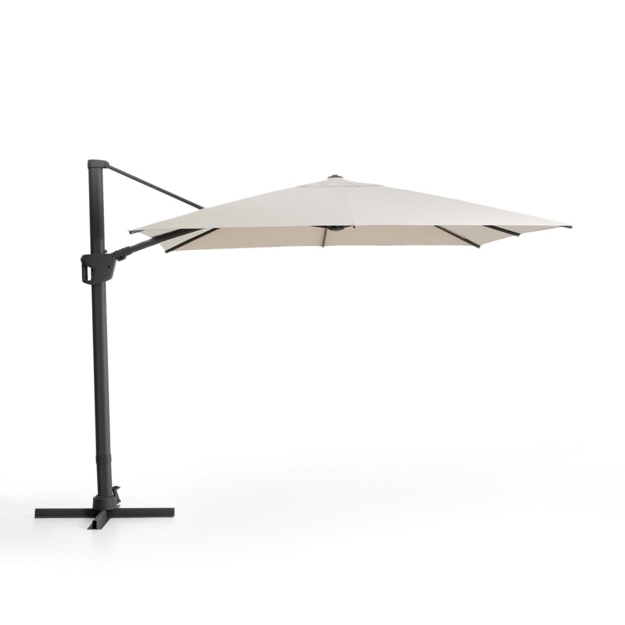 umbrela de soare Umbrela soare bej/gri grafit din textil 300 cm Noli Kave Home