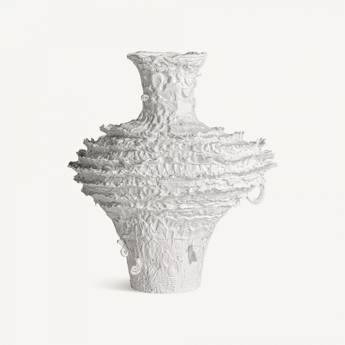 vaza decorativa Vaza decorativa alba din fibre naturale 35 cm Basilio Vical Home