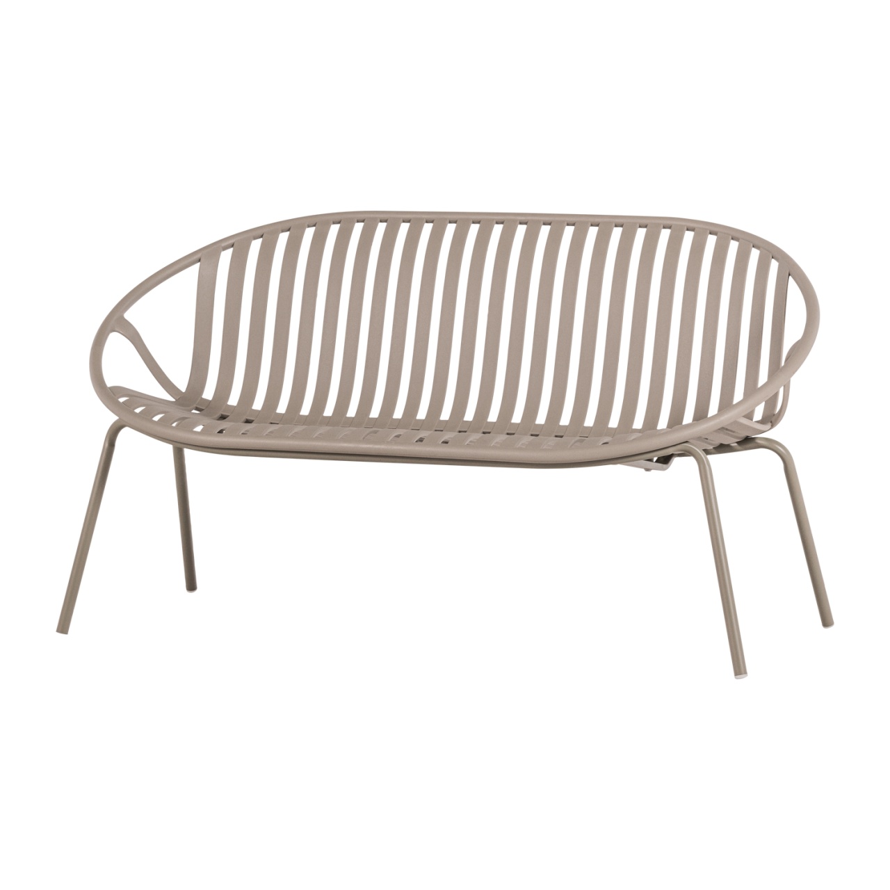 Outdoor Furniture Banca exterior bej nisipiu din metal 131 cm Bruce Woood