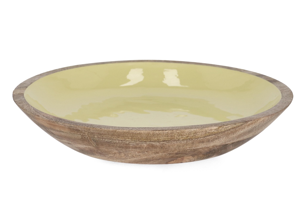 Dinnerware Bol galben/maro din ceramica 38 cm Thara Low Bizzotto