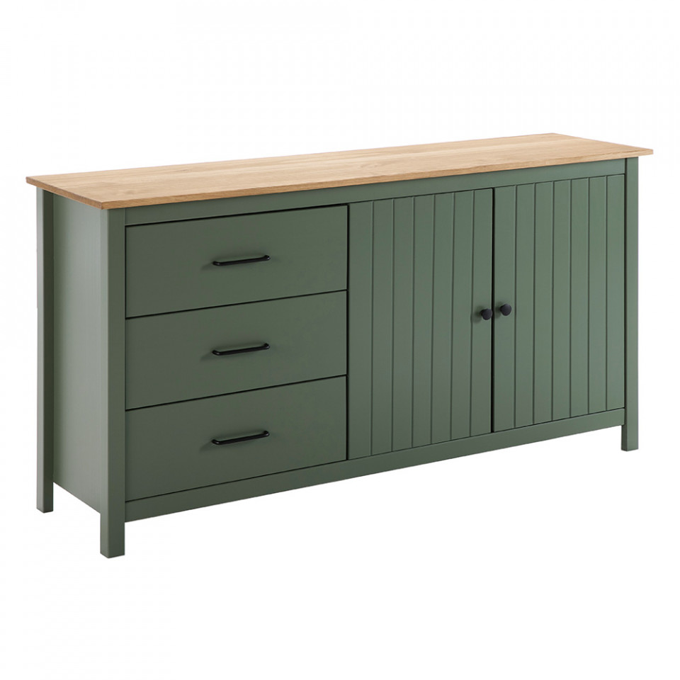 Buffets & Sideboards Bufet inferior verde/maro din lemn 150 cm Miranda Quiet Object