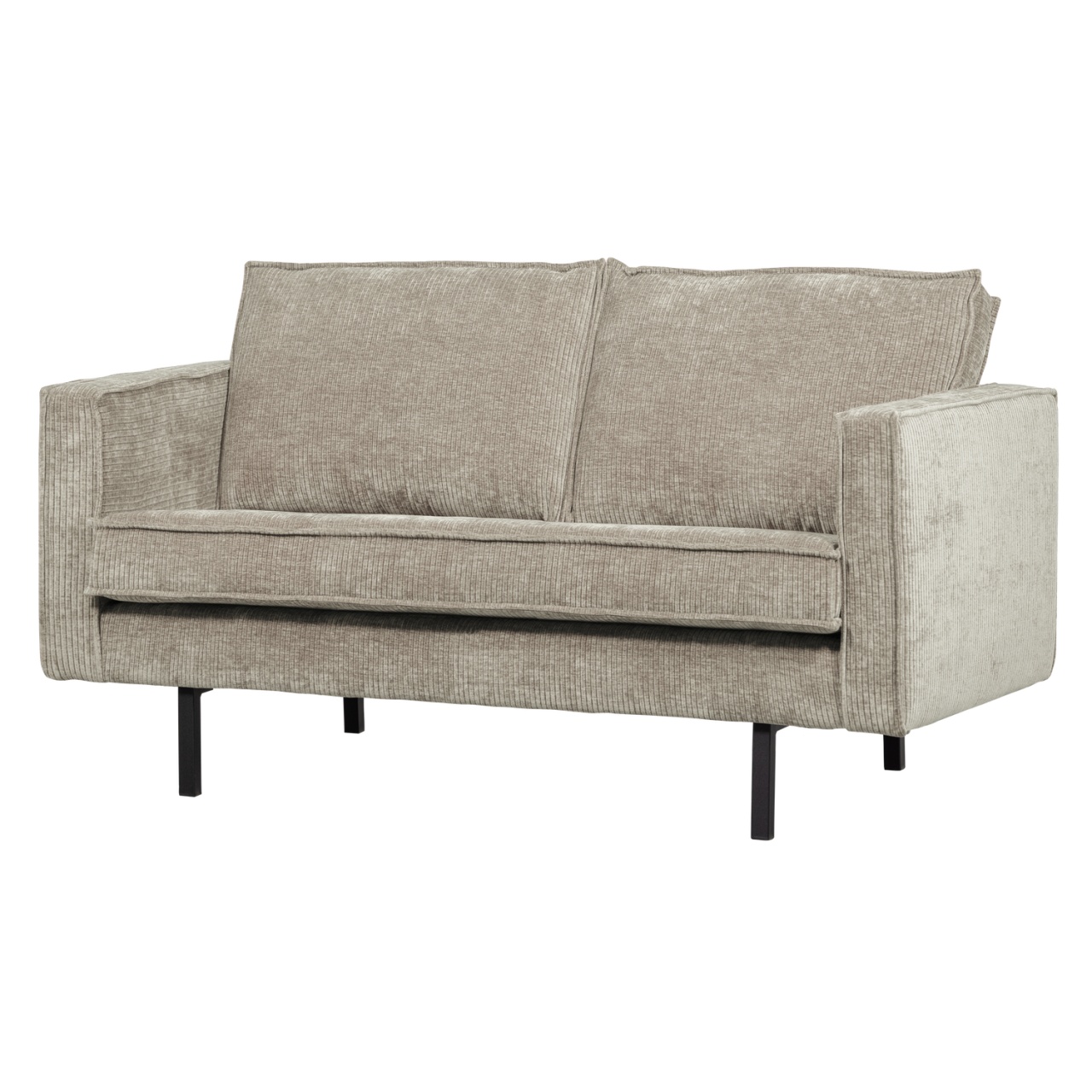 Sofas Canapea bej nisipiu inchis din textil pentru 2 persoane Rodeo Rib Woood