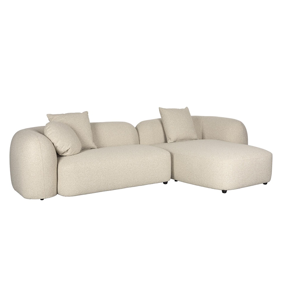 Quiet Object Canapea cu colt bej din textil 218 cm Perry Right Quiet Object