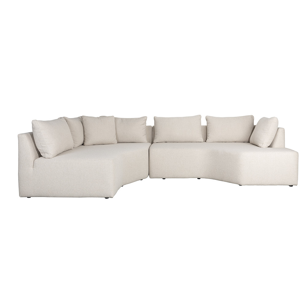 Sofas Canapea cu colt bej nisipiu din textil 301 cm Prosper Left Zuiver