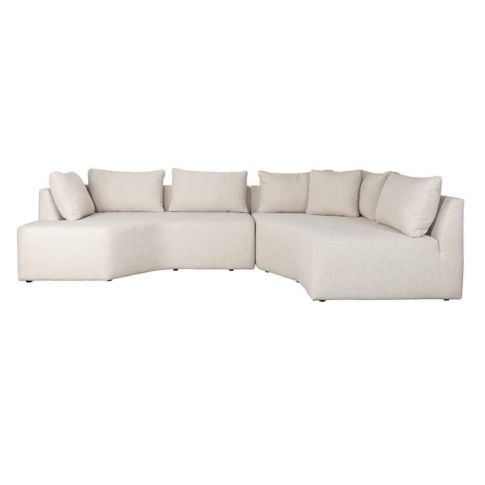 Sofas Canapea cu colt bej nisipiu din textil 301 cm Prosper Right Zuiver