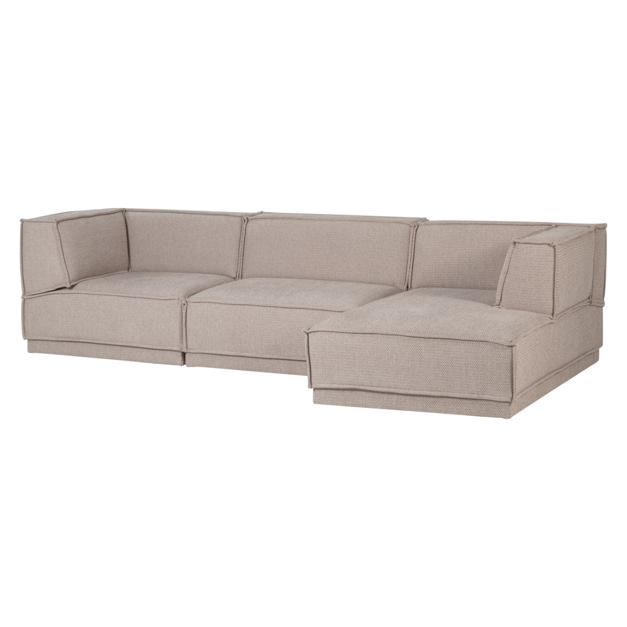 Sofas Canapea cu colt gri din textil 276 cm Manu Right Woood