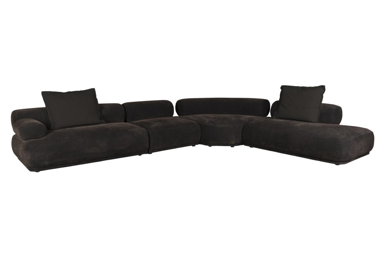 Sofas Canapea modulara cu colt maro inchis din textil pentru 7.5 persoane Rembrandt Left Zuiver