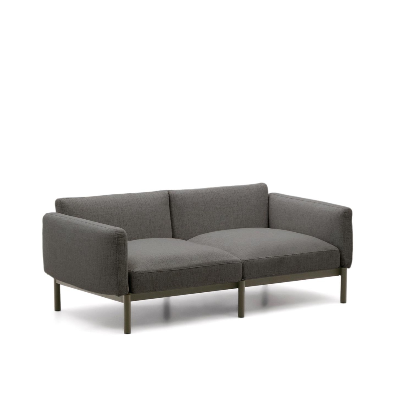 Outdoor Furniture Canapea modulara exterior gri/verde din textil pentru 2 persoane Sorells Kave Home