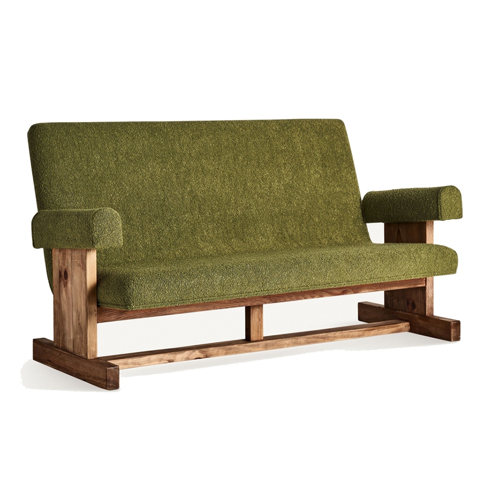 paturi de două persoane Canapea verde din textil pentru 2 persoane Creusot Vical Home