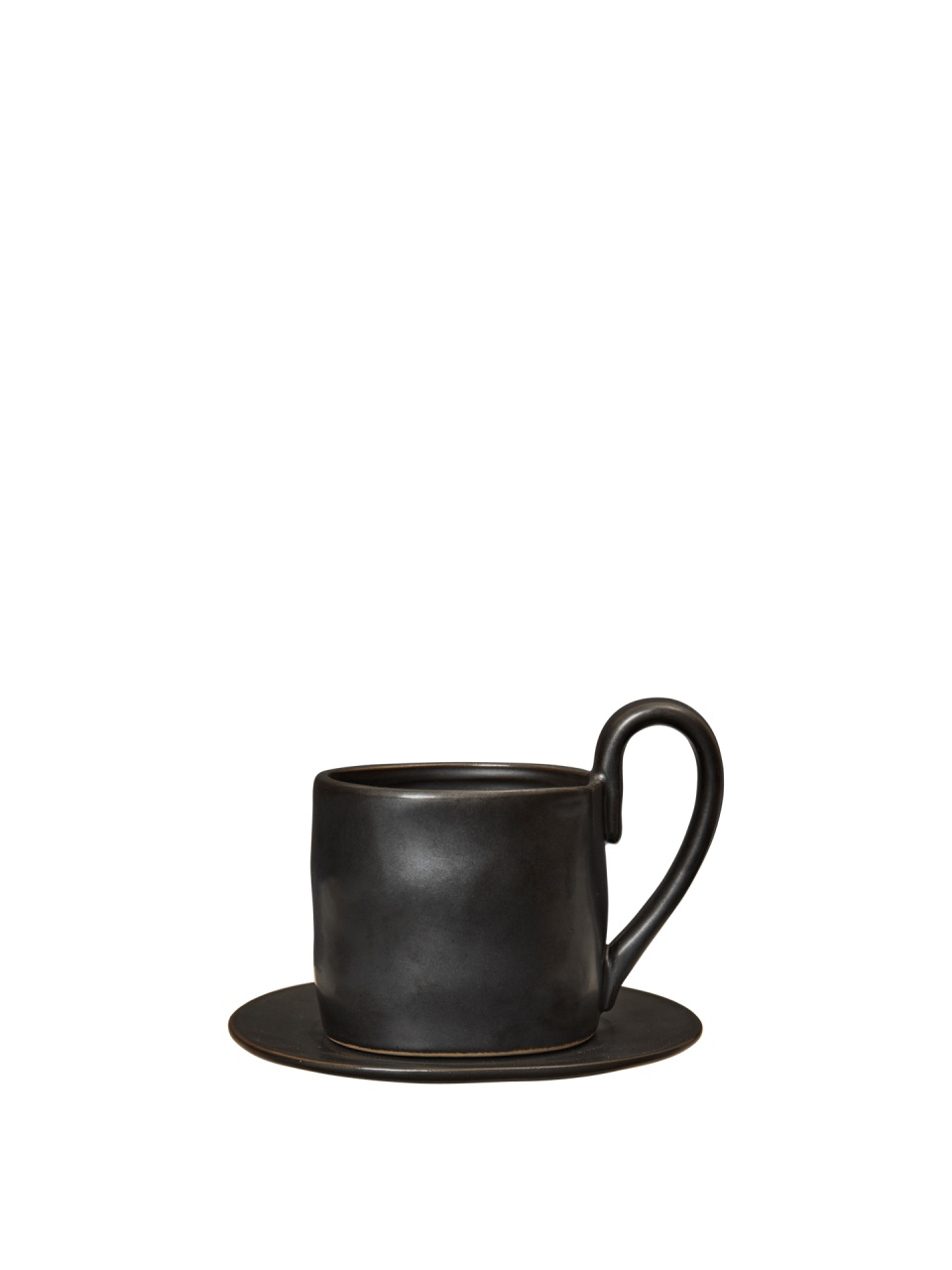 Mugs Ceasca cu farfurioara neagra din ceramica 250 ml Flow Ferm Living