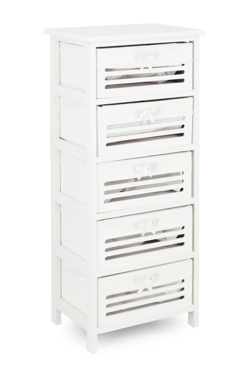 Dressers Comoda alba din lemn 40 cm Leny Tall Bizzotto
