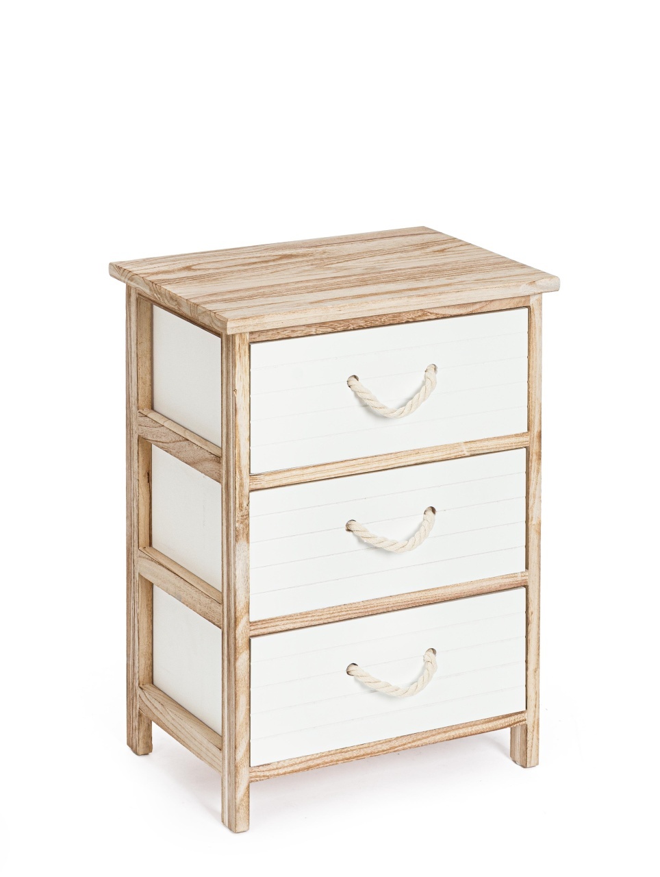 Dressers Comoda alba/maro din lemn 40 cm Yvette Bizzotto