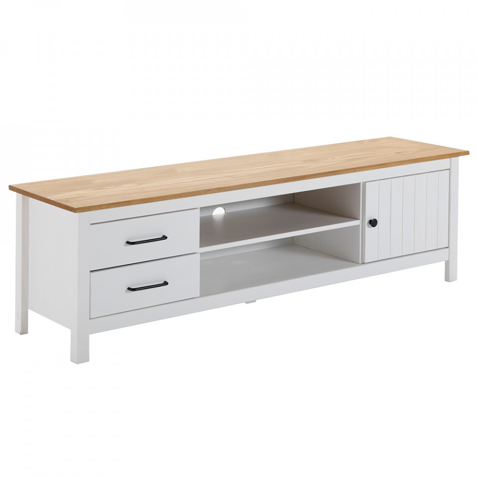 Quiet Object Comoda TV alba/maro din lemn 158 cm Miranda Quiet Object