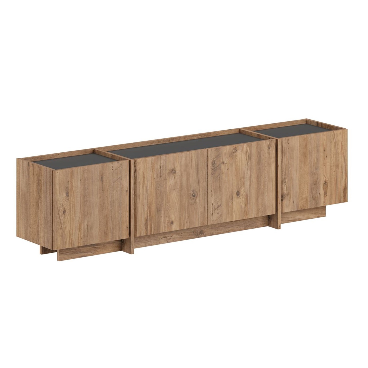 Entertainment Centers & TV Stands Comoda TV maro deschis/gri antracit 180 cm Lowen Nordure