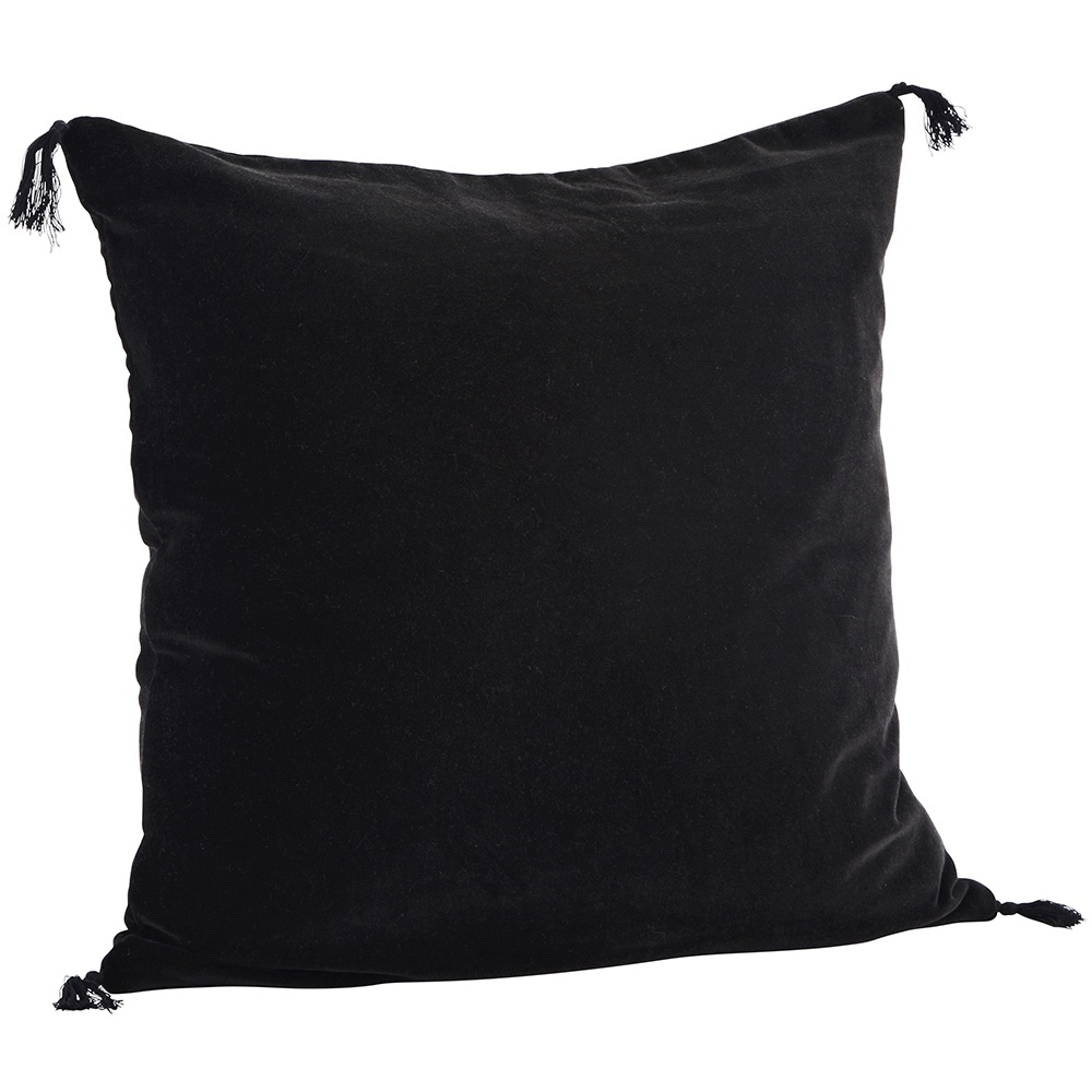Pillowcases & Shams Fata de perna neagra din catifea 50x50 cm Maxi Madam Stoltz