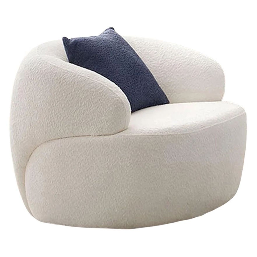 Chairs Fotoliu alb din textil Venedik The Home Collection