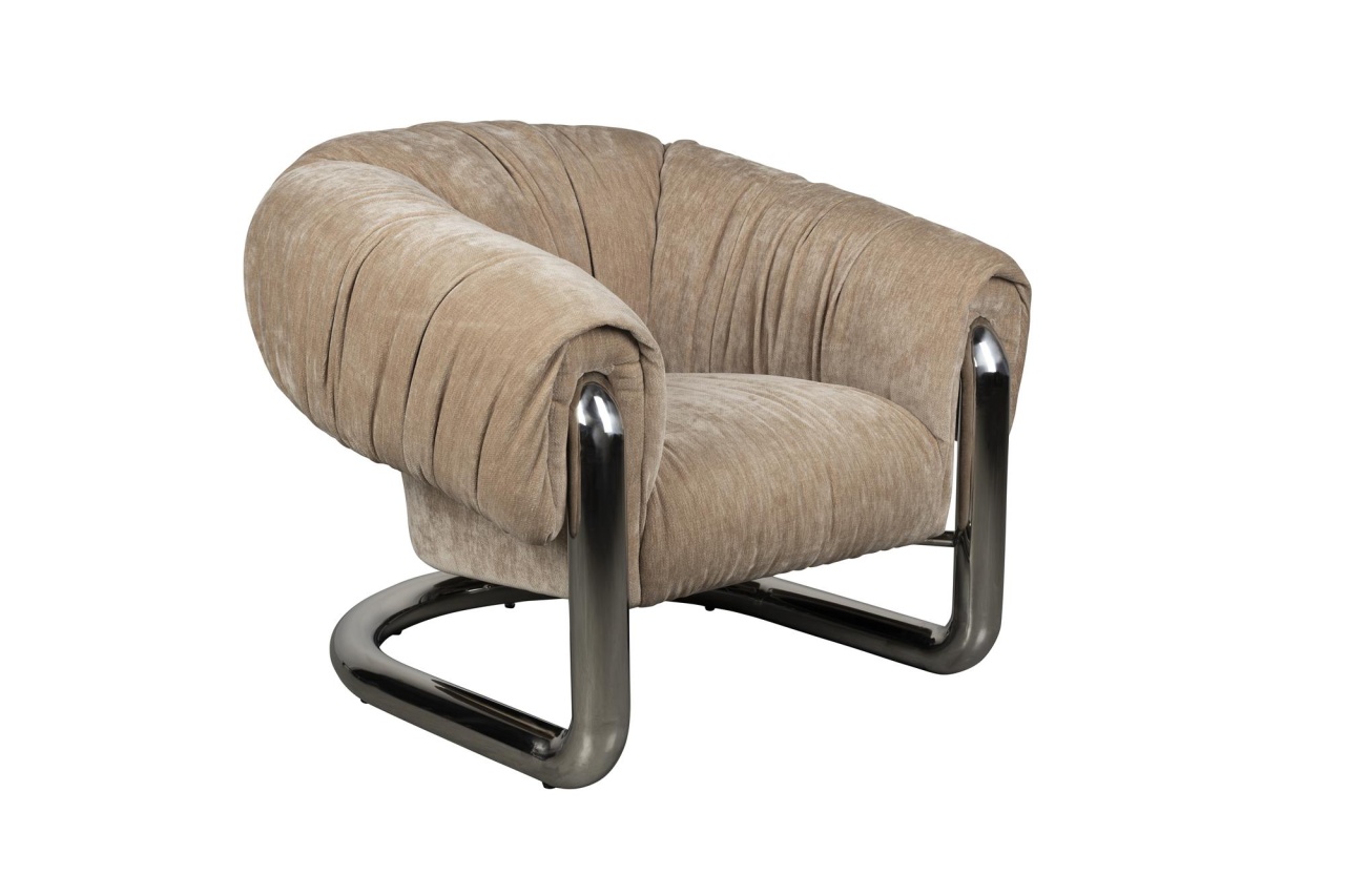 frigidere retro Fotoliu bej din textil Marly Dutchbone
