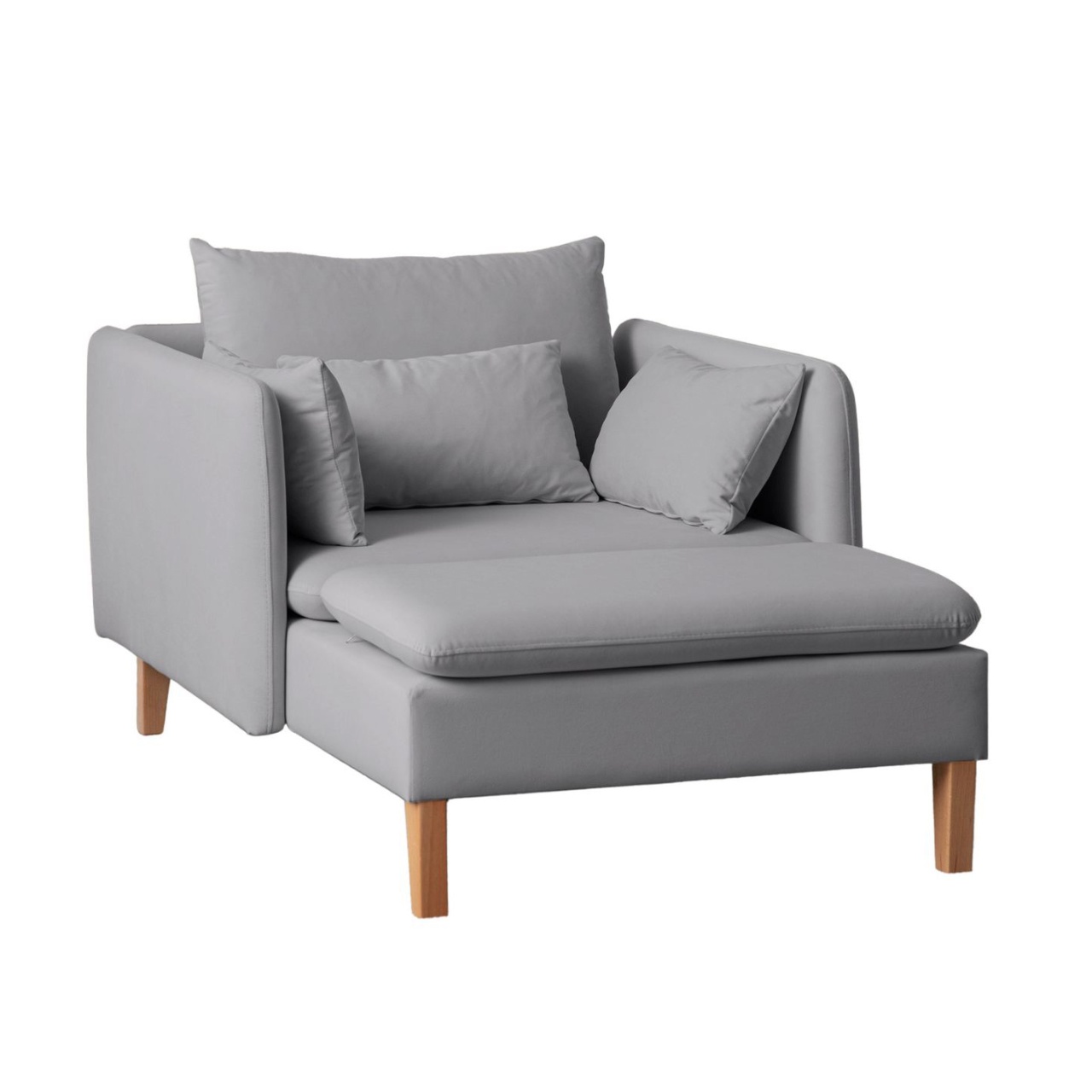 Chairs Fotoliu gri din textil Flexy Velvet The Home Collection