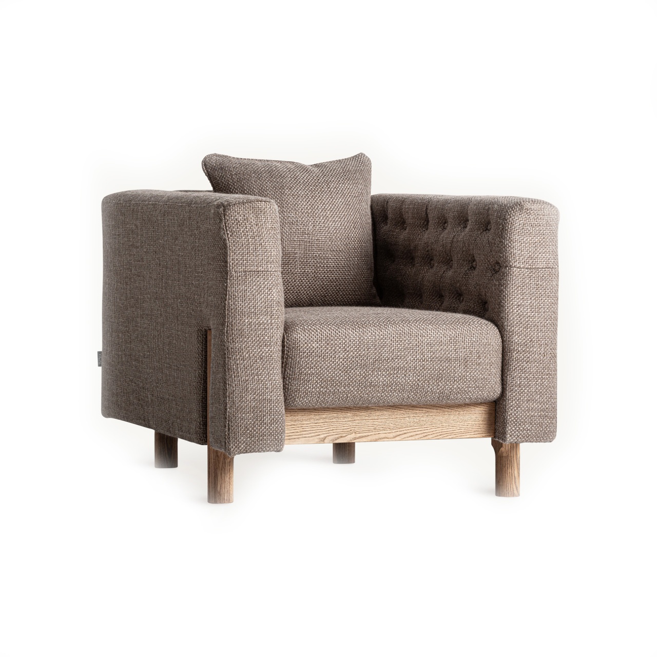 home generators Fotoliu gri/maro din textil Carlton Vical Home