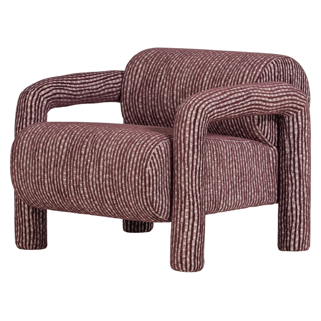 Chairs Fotoliu rosu burgund din textil Lenny Woood