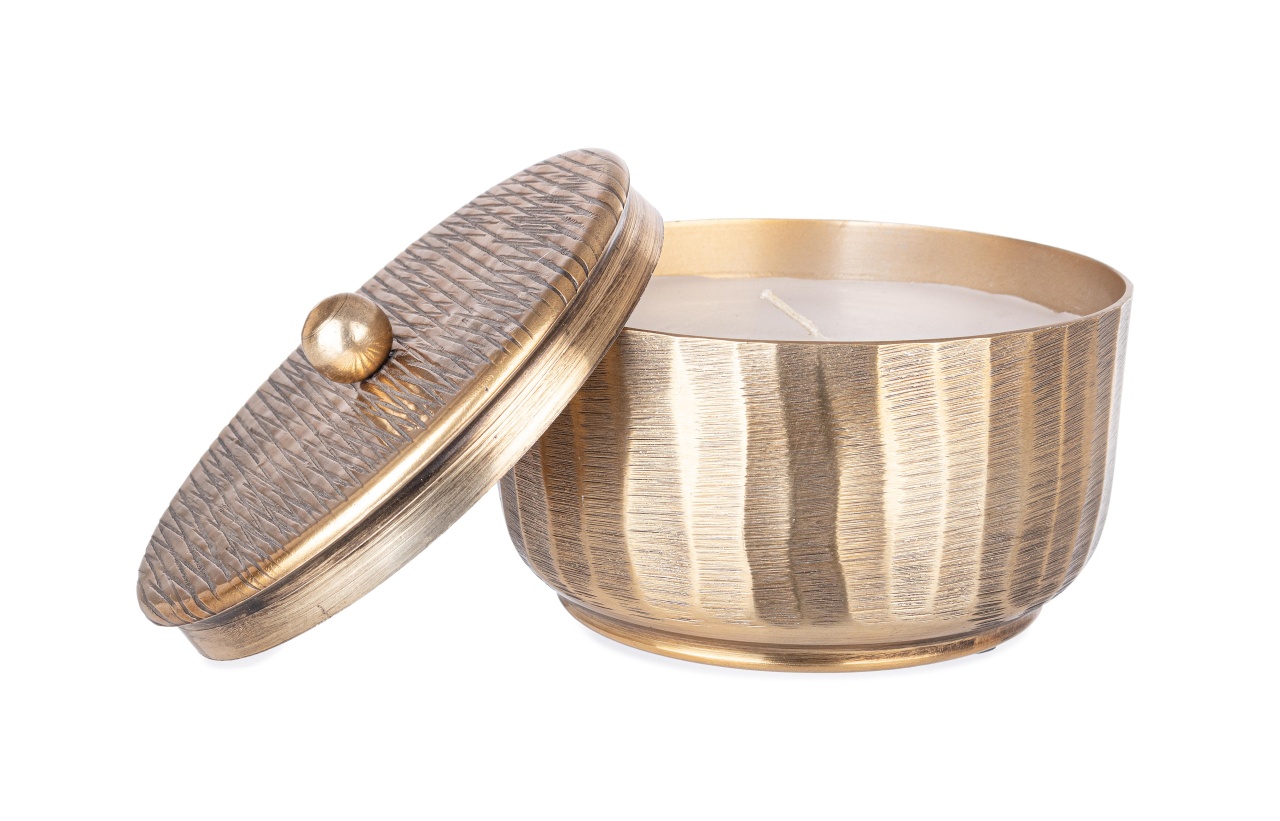 Candles Lumanare cu suport aurie din metal 10 cm Reel Bizzotto