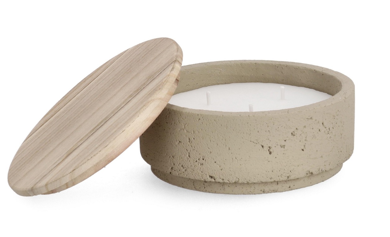 ornamente de grădină din ciment Lumanare cu suport grej/maro din ciment 8 cm Christina Bizzotto